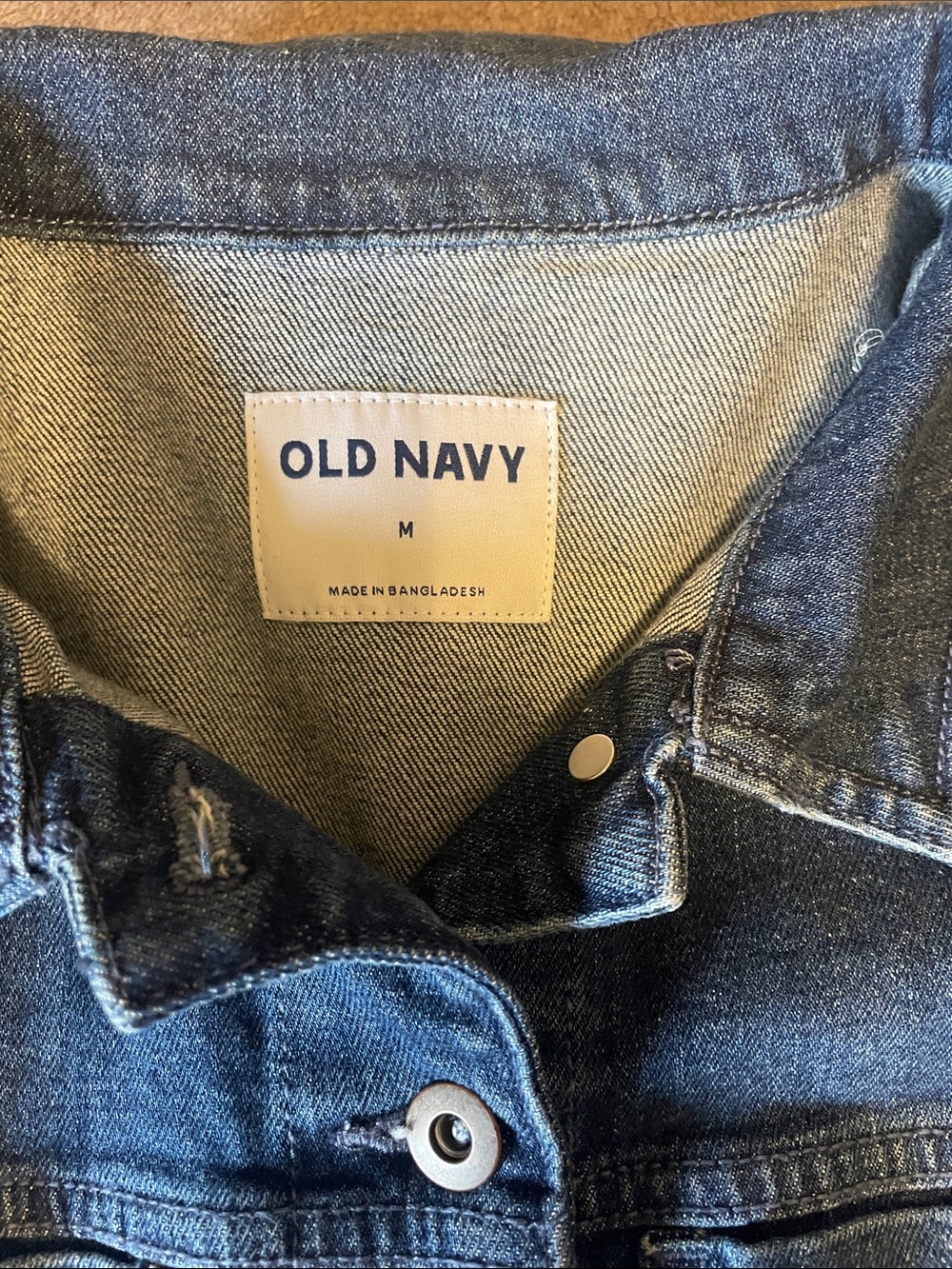 Old Navy Blue Denim Jacket with Waist Tie - Picture 2 of 5